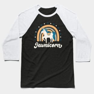 Jewnicorn Jewish Unicorn Menorah Hanukkah Baseball T-Shirt